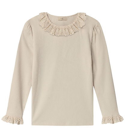 Fliink Bluse - Rib/Modal - Kenna Lace - Sandshell 