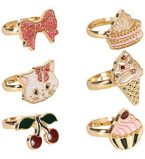 Konges Sløjd Ringe - 6-pak - Kitty Sweets Gold