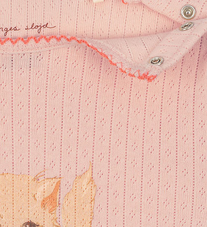 Konges Sløjd Body l/æ - Hulmønster - Minnie - Pale Blush