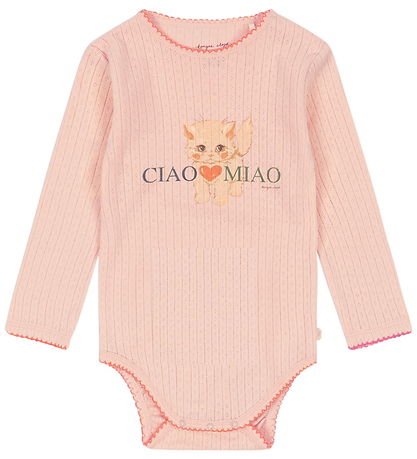 Konges Sløjd Body l/æ - Hulmønster - Minnie - Pale Blush