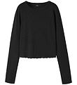LMTD Bluse - Rib - NlfNinaja - Sort