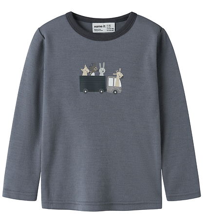 Name It Bluse - Uld - NmmWillit - Folkstone Gray/ANIMALS AT WORK