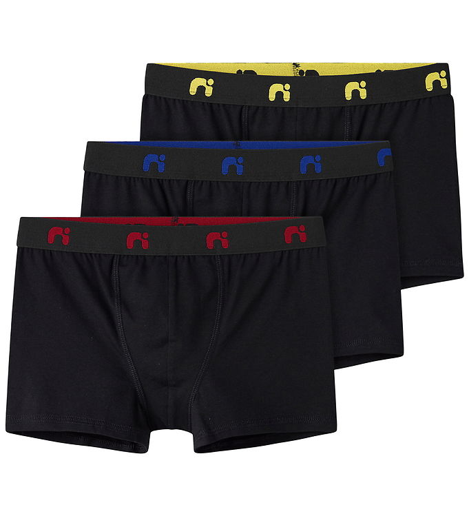 Name it Boxershorts - NkmBoxer - 3-Pak - Black/Amparo Blue + Tan