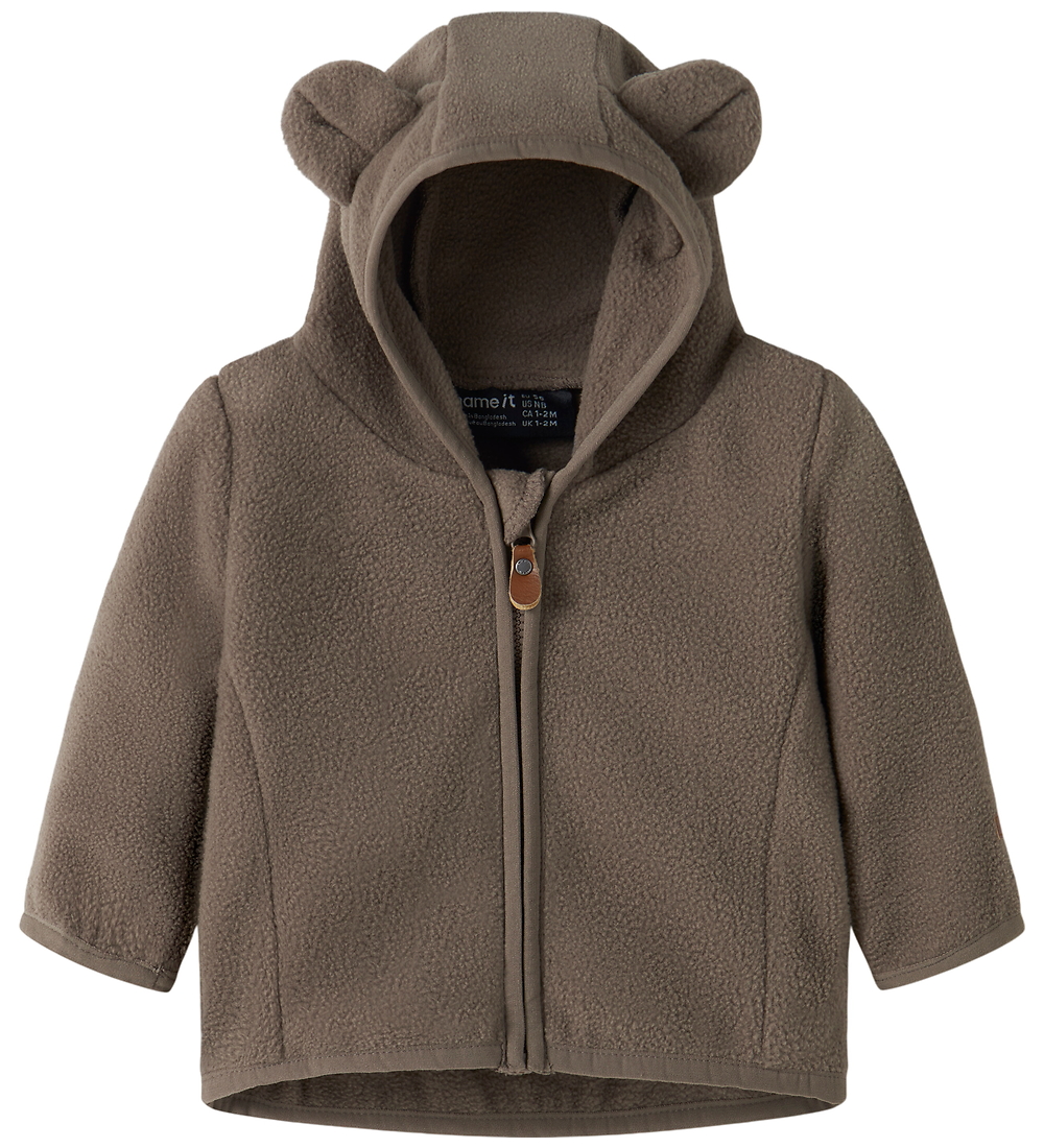 Name It Fleecejacke - Noos - NbnMeeko - Walnuss - Name It - 62 - Fleecejacken