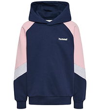 Hummel Hættetrøje - hmlJR - Dress Blue/Roseate Spoonbill
