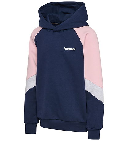 Hummel Hættetrøje - hmlJR - Dress Blue/Roseate Spoonbill