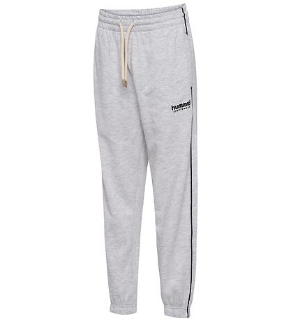 Hummel Sweatpants - hmlJR Loose - Light Grey Melange/Black