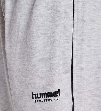 Hummel Sweatpants - hmlJR Loose - Light Grey Melange/Black