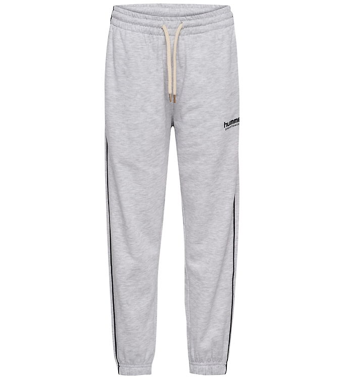 Hummel Sweatpants - hmlJR Loose - Light Grey Melange/Black
