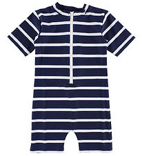 Petit Crabe Coverall Swimsuit - UV50+ - Navy/White Striped