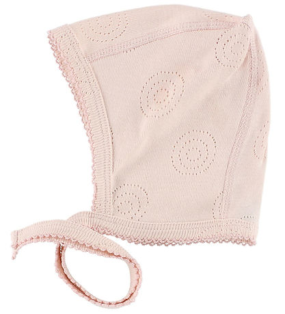 Smallstuff Baby Hat - Powder w. Pointelle Smallstuff Baby Hat - Powder w. Pointelle