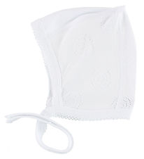 Smallstuff Baby Hat - White w. Pointelle Smallstuff Baby Hat - White w. Pointelle