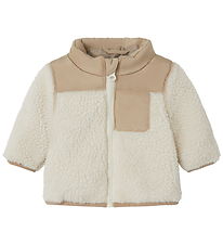 Name It Fleece Jas - NbnMosie - Teddy - Witkopgrijs