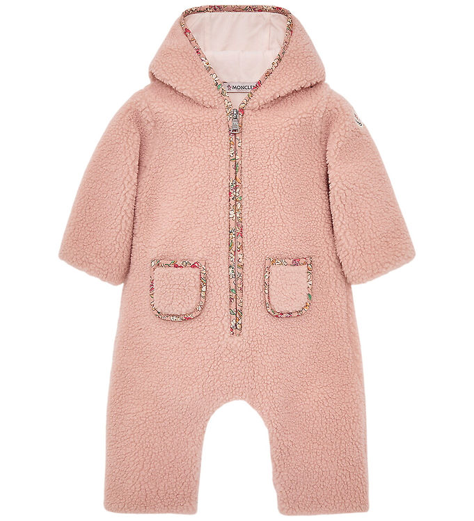 Moncler Fleecedragt - Rosa m. Blomster