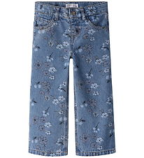 Name It Jeans - NmfRose - Wide - Medium Blue Denim/FLOWER