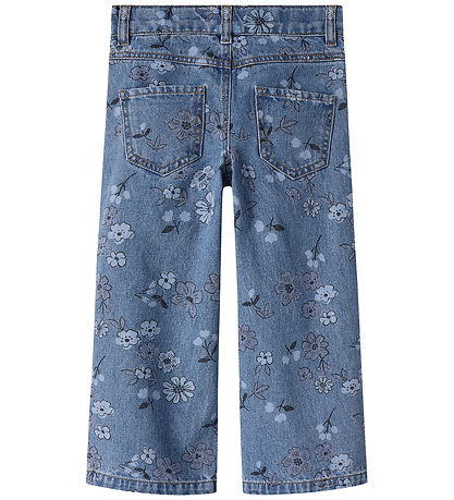 Name It Jeans - NmfRose - Wide - Medium Blue Denim/FLOWER