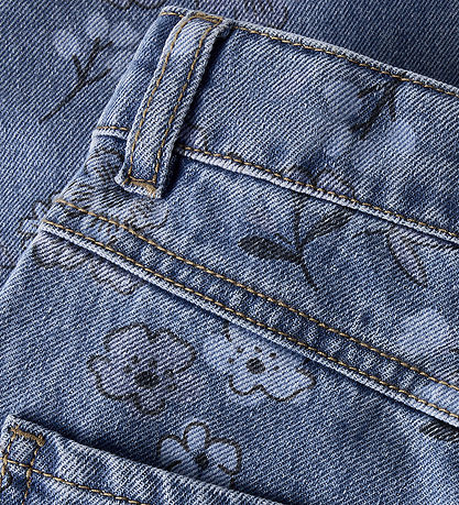 Name It Jeans - NmfRose - Wide - Medium Blue Denim/FLOWER