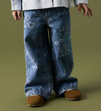 Name It Jeans - NmfRose - Wide - Medium Blue Denim/FLOWER