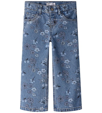 Name It Jeans - NmfRose - Wide - Medium Blue Denim/FLOWER