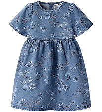 Name It Kjole - NmfAnna - Medium Blue Denim/Flowers