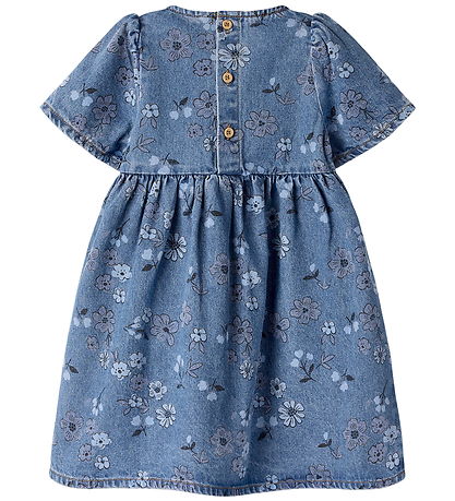 Name It Kjole - NmfAnna - Medium Blue Denim/Flowers