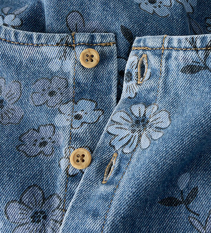 Name It Kjole - NmfAnna - Medium Blue Denim/Flowers