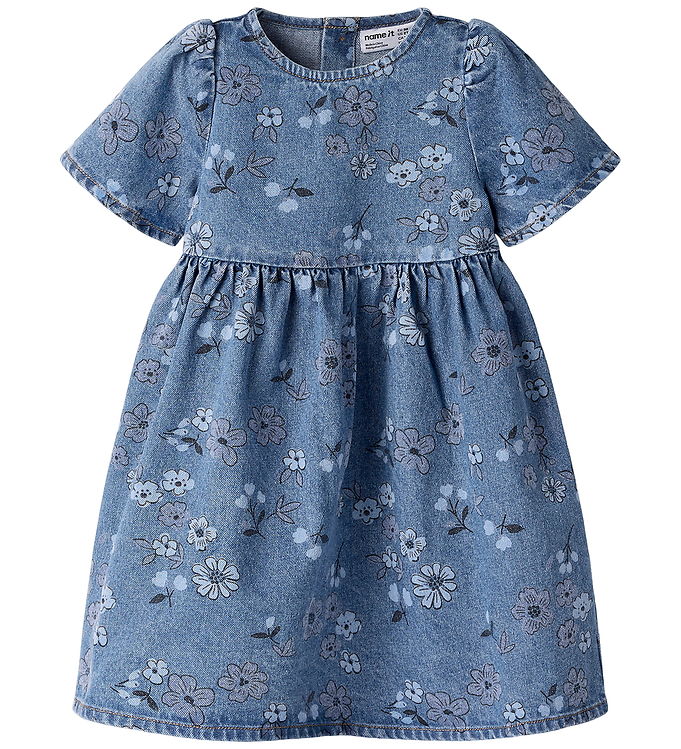 Name It Kjole - NmfAnna - Medium Blue Denim/Flowers
