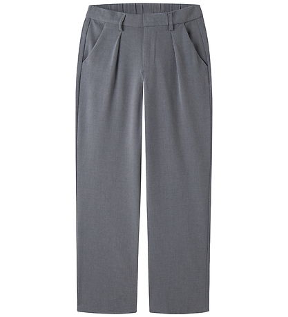 LMTD Bukser - NlmLuis - Loose - Grey Melange