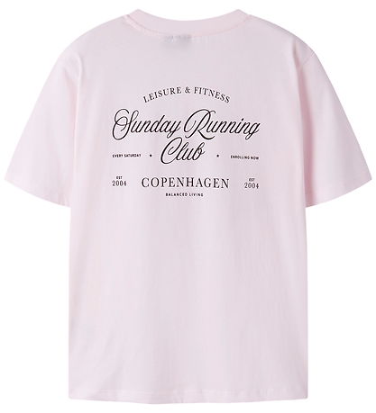 LMTD T-shirt - NlnRuns - Pink Marshmellow/Fig Running Club