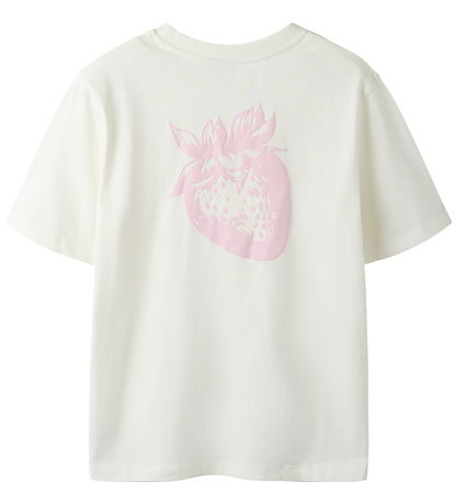 LMTD T-shirt - NlfHubba - White Alyssum/Pink A Boo