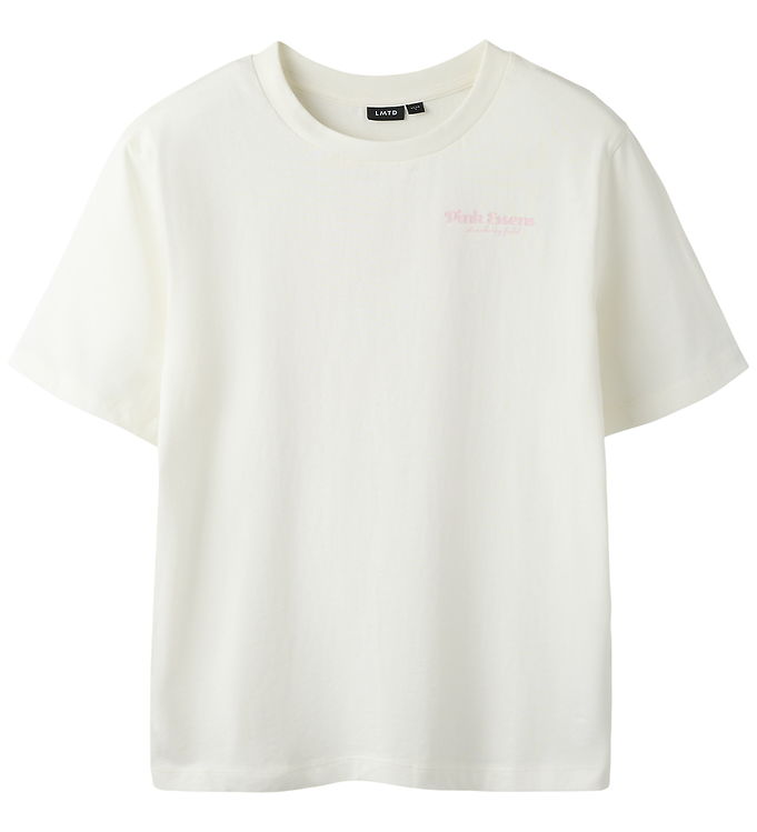 LMTD T-shirt - NlfHubba - White Alyssum/Pink A Boo