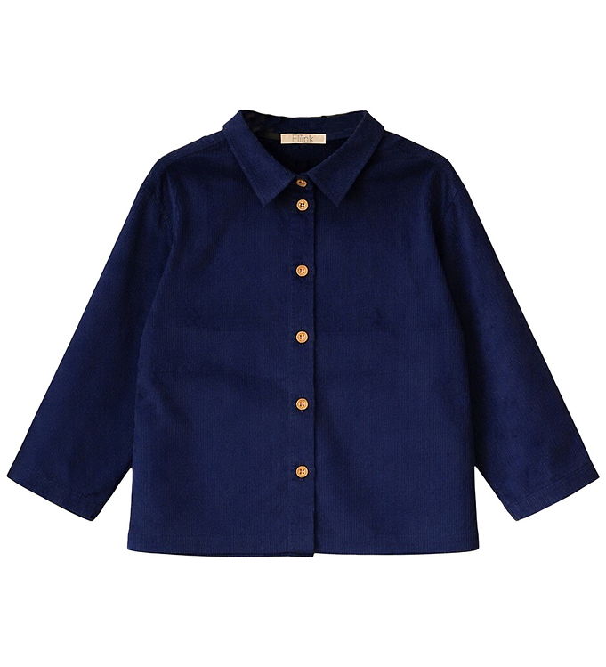 Fliink Skjorte - Fløjl - Dolly - Insignia Blue
