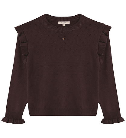 Fliink Bluse - Strik/Hulmønster - Fame - Coffee Bean