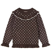 Fliink Bluse - Strik - Fame Contrast - Coffee Bean/Sandshell
