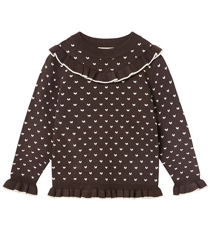 Fliink Bluse - Strik - Fame Contrast - Coffee Bean/Sandshell