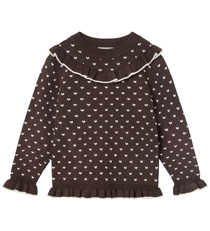 Fliink Bluse - Strik - Fame Contrast - Coffee Bean/Sandshell