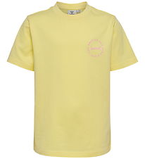 Hummel T-paita - hmlJR REG -grafiikka - Mellow Yellow