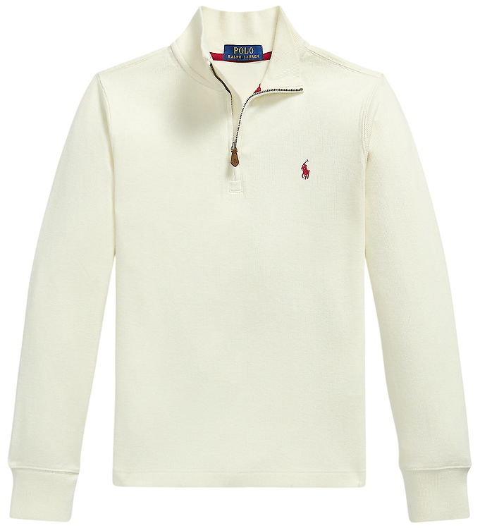 Polo Ralph Lauren Bluse m. Lynlås - Clubhouse Cream