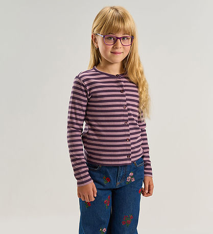 The New Cardigan - TnMoore - Rib -  Sweet Grape Striped