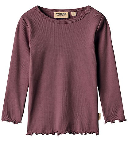Wheat Bluser - Rib/Blonder - 2-pak - Ida - Eggplant