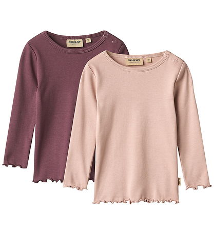 Wheat Bluser - Rib/Blonder - 2-pak - Ida - Eggplant