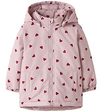 Name It Dynejakke - Noos - NmfMaxi - Violet Ice/3 Heart