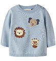 Name It Bluse - Strik - NbmHaps - Blue Fog