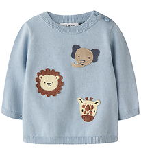 Name It Bluse - Strik - NbmHaps - Blue Fog