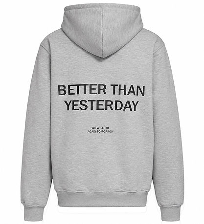 Hound Hættetrøje - Grey Melange m. Print