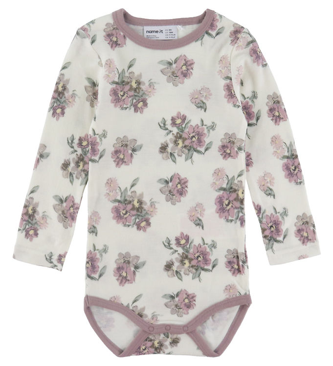 Name It Body l/æ - Uld - NbfWillitus - Snow White/Flower Bouquet