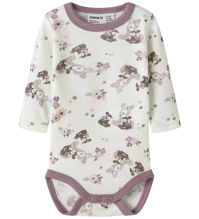 Name It Body l/æ - Uld - NbfVillit - Snow White/Bambi + Flowers