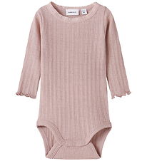 Name It Body l/æ - Uld/Silke - Rib - Hulmønster - NbfWossa - Vio