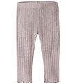 Name It Leggings - Uld/Silke - Rib - NbfWossa - Violet Ice