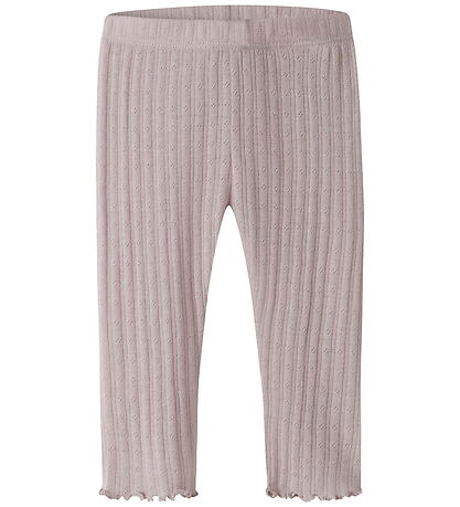 Name It Leggings - Uld/Silke - Rib - NbfWossa - Violet Ice